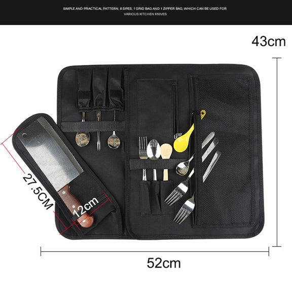 WESSLECO Chef Knife Tool Storage Bag Oxford Cloth Knife Bag(Gray)