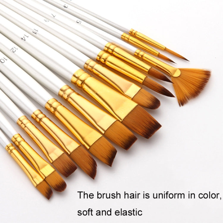 Zhu Ting Student Nylon Wool Multifunctional Watercolor Brush(13 PCS/Set Pearl White)