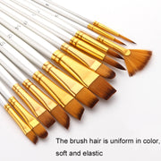 Zhu Ting Student Nylon Wool Multifunctional Watercolor Brush(13 PCS/Set Pearl White)