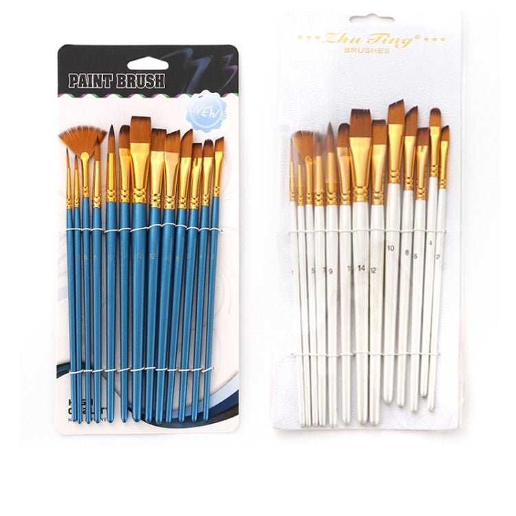 Zhu Ting Student Nylon Wool Multifunctional Watercolor Brush(13 PCS/Set Pearl White)