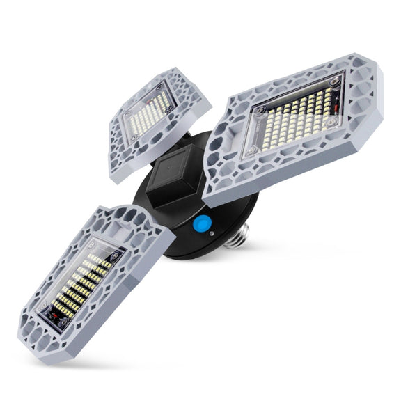 80W LED Industrial Mining Light Water-resistant Light Sensor Folding Tri-Leaf Garage Lamp(Warm White Light)