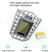 100W LED Industrial Mining Light Water-resistant Light Sensor Folding Tri-Leaf Garage Lamp(White Light)