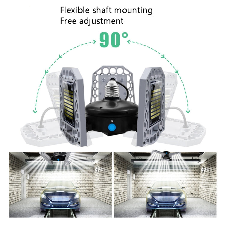 100W LED Industrial Mining Light Water-resistant Light Sensor Folding Tri-Leaf Garage Lamp(White Light)
