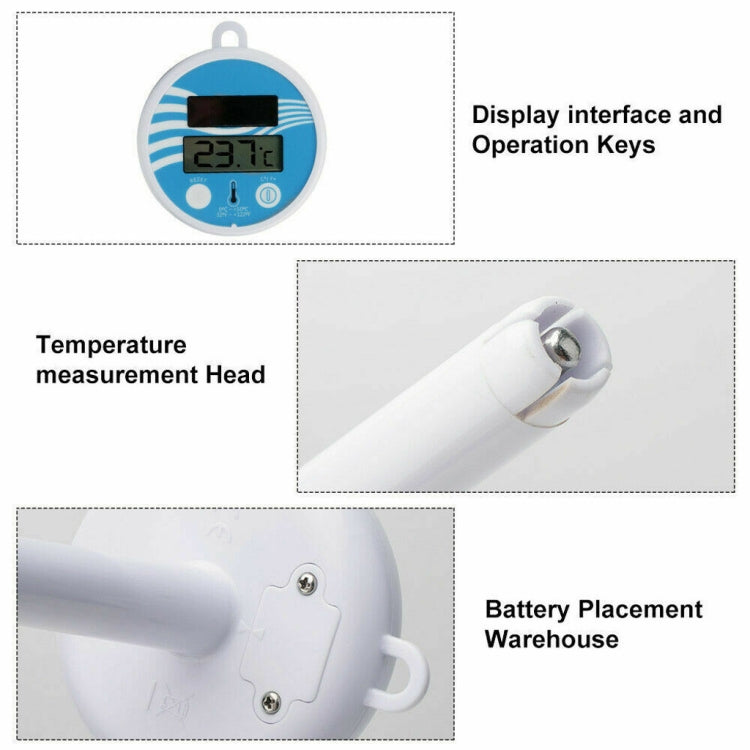 BL9057  Solar Swimming Pool Thermometer Swimming Pool Equipment Floating Water Thermometer with Digital Display Function(-20  -50 Celsius)