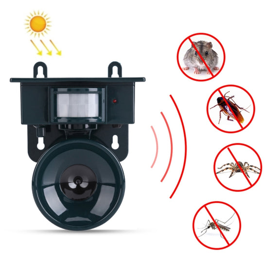 NY-2002 Solar Ultrasonic Mouse Repeller Animal Repeller Outdoor Water-resistant Bird Repeller(Green)