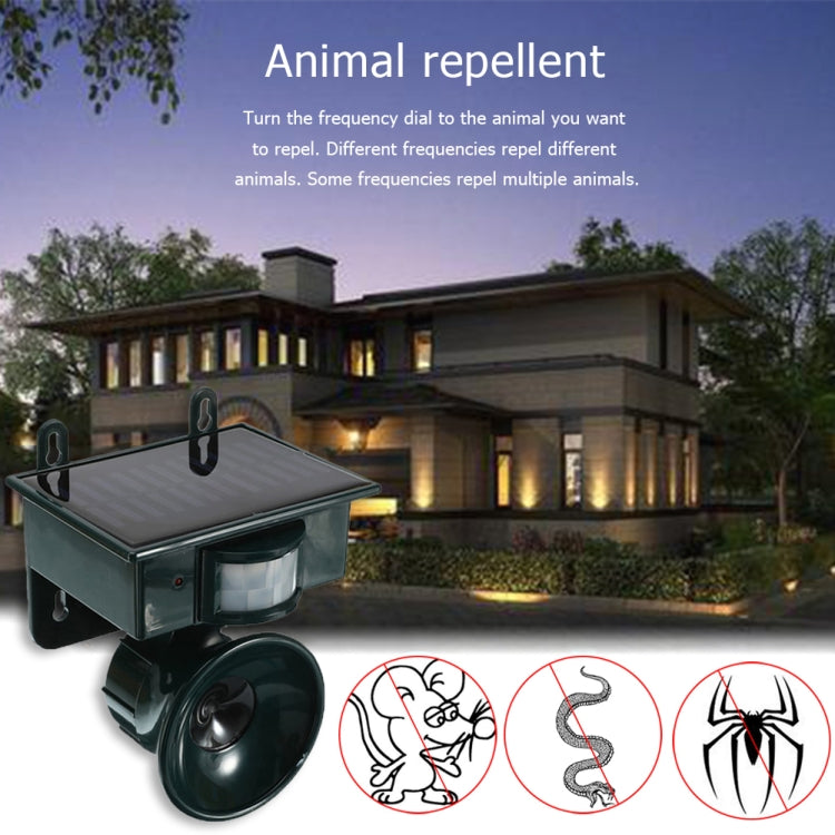 NY-2002 Solar Ultrasonic Mouse Repeller Animal Repeller Outdoor Water-resistant Bird Repeller(Green)