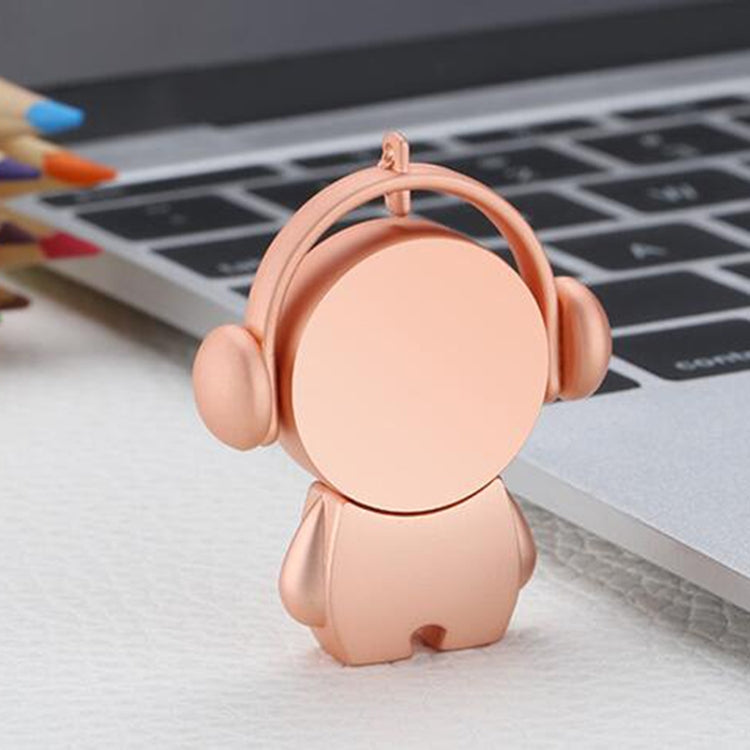Y01 Metal Musician Car Cartoon Style U Disk, Capacity: 64GB(Rose Gold)