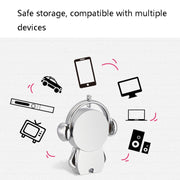Y01 Metal Musician Car Cartoon Style U Disk, Capacity: 64GB(Silver)