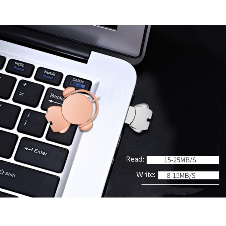 Y01 Metal Musician Car Cartoon Style U Disk, Capacity: 64GB(Silver)