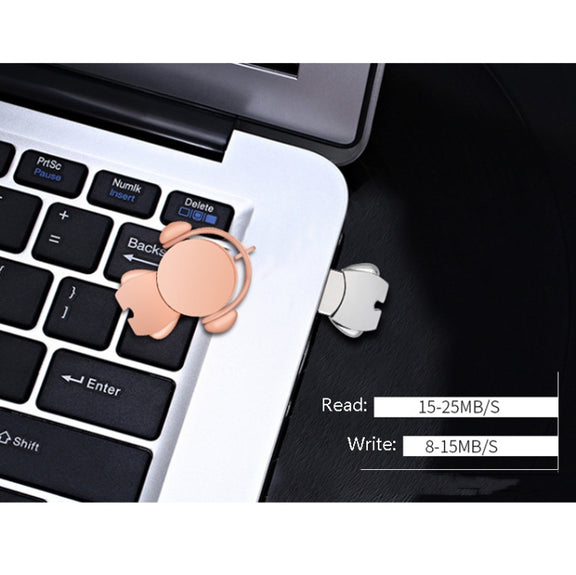 Y01 Metal Musician Car Cartoon Style U Disk, Capacity: 64GB(Silver)