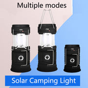 5803 Solar Camping Lamp Outdoor LED Emergency Portable Light Support USB Output(Blue)
