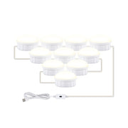 LED Makeup Mirror Light Beauty Fill Light Hand Sweep Sensor Mirror Front Light, Power source: 10 Bulbs(Natural White)