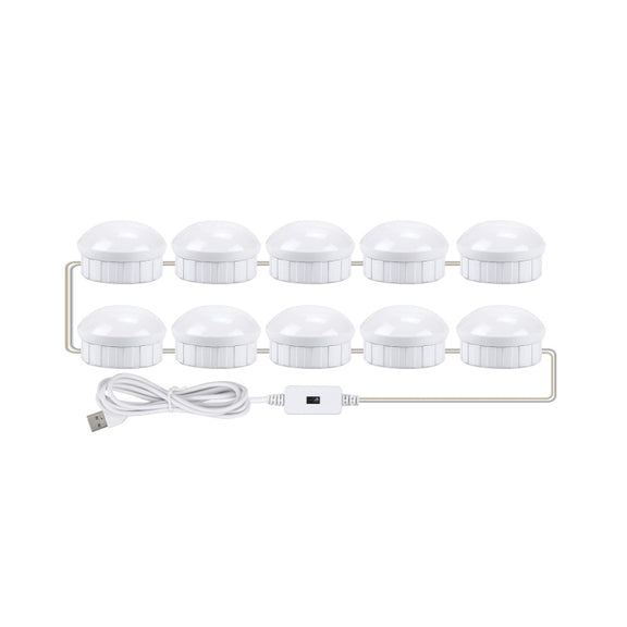 LED Makeup Mirror Light Beauty Fill Light Hand Sweep Sensor Mirror Front Light, Power source: 10 Bulbs(Natural White)