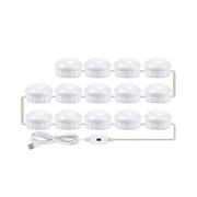 LED Makeup Mirror Light Beauty Fill Light Hand Sweep Sensor Mirror Front Light, Power source: 14 Bulbs(Natural White)
