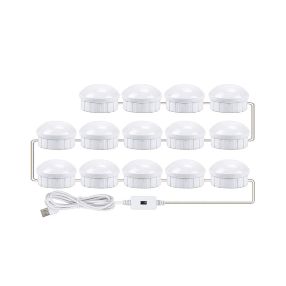 LED Makeup Mirror Light Beauty Fill Light Hand Sweep Sensor Mirror Front Light, Power source: 14 Bulbs(Natural White)