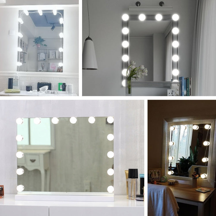 LED Makeup Mirror Light Beauty Fill Light Hand Sweep Sensor Mirror Front Light, Power source: 14 Bulbs(Natural White)