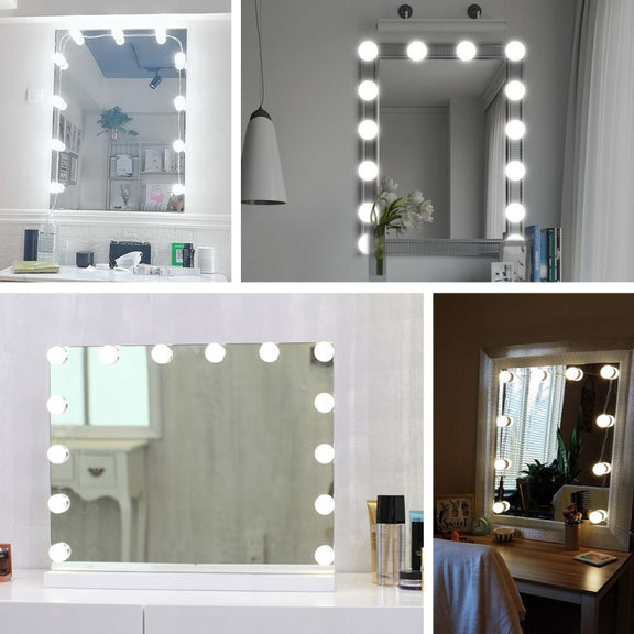 LED Makeup Mirror Light Beauty Fill Light Hand Sweep Sensor Mirror Front Light, Power source: 14 Bulbs(Natural White)