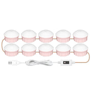 LED Makeup Lamp Mirror Front Beauty Fill Light Hand Sweep Sensation Lamp, Power source: 10 Bulbs
