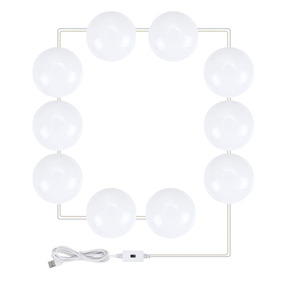 LED Makeup Lamp Mirror Front Beauty Fill Light Hand Sweep Sensation Lamp, Power source: 10 Bulbs