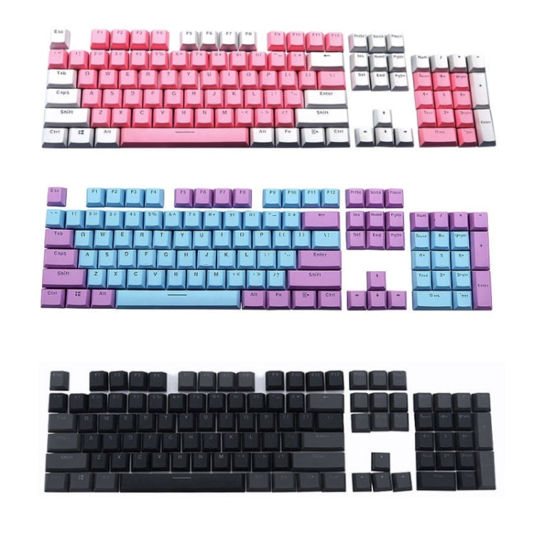 104-Keys Two-Color Mold Transparent PBT Keycap Mechanical Keyboard(Pink White)