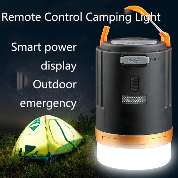 YD-29 Remote Control Camping Light Outdoor Lighting Portable USB Tent Light LED Lantern Lamp(Black)