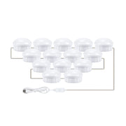 14 LEDs Cosmetic Room Bathroom Mirror Front Light USB Three-Color Dimming Light