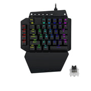 K700 44 Keys RGB Luminous Switchable Axis Gaming One-Handed Keyboard, Cable Length: 1m(Black Shaft)