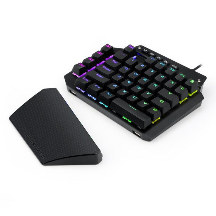 K700 44 Keys RGB Luminous Switchable Axis Gaming One-Handed Keyboard, Cable Length: 1m(Red Shaft)