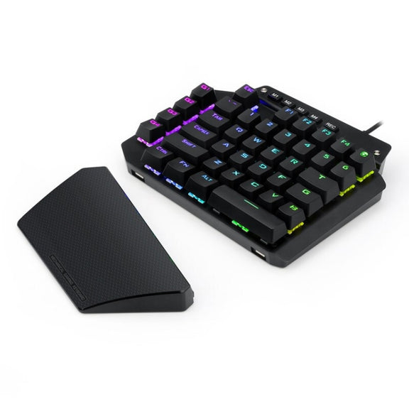 K700 44 Keys RGB Luminous Switchable Axis Gaming One-Handed Keyboard, Cable Length: 1m(Red Shaft)