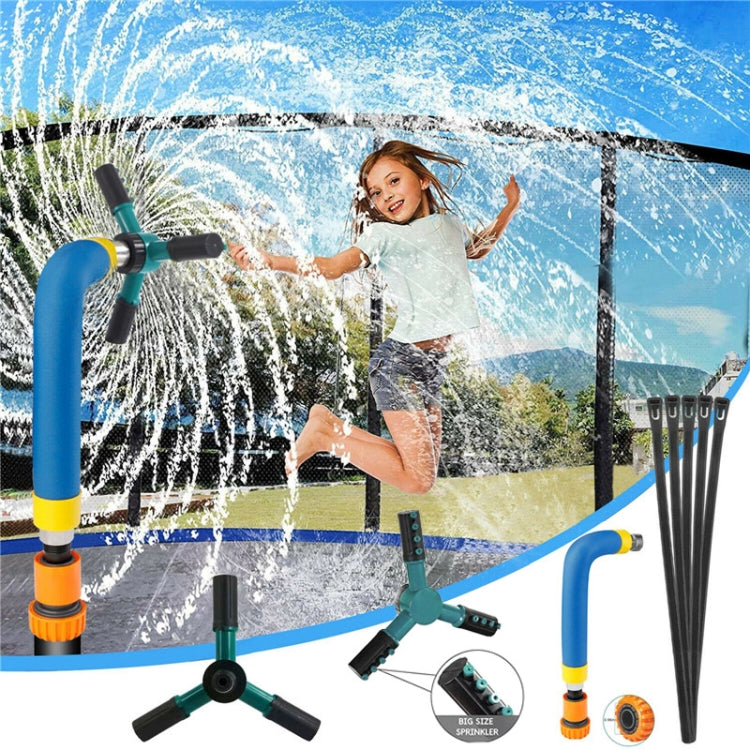 Trampoline 360 Degree Automatic Rotating Sprinkler Gardening Water Toy,Size: Small (Blue)
