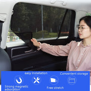 4 PCS Net Yarn Magnetic Suction Type Car Sunshade Curtain, Size: Thick Back Row Square