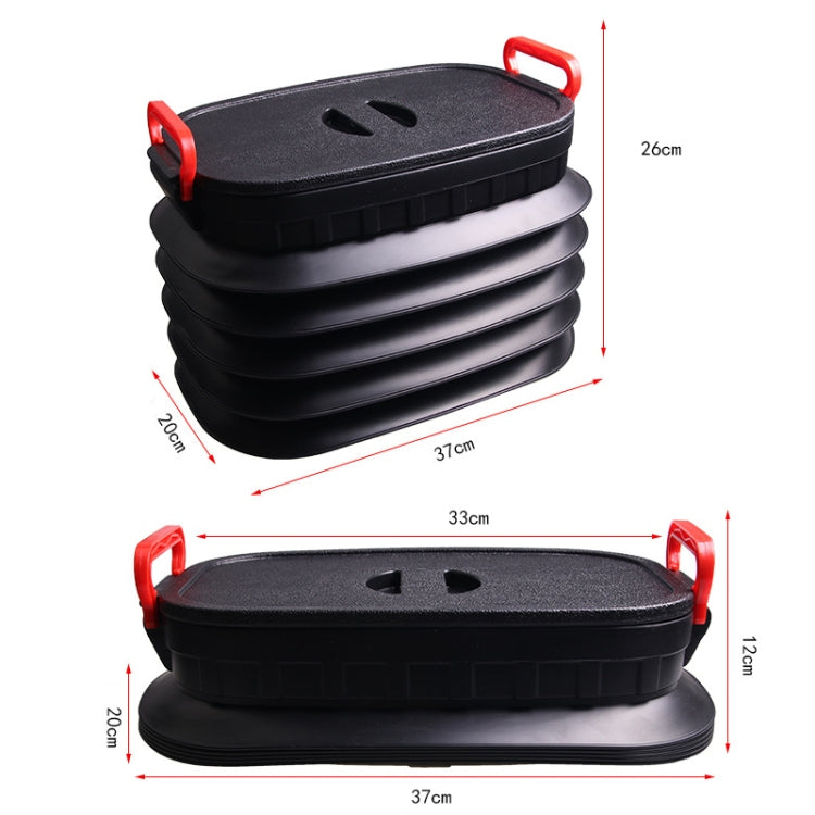 18L Folding Trash Can Telescopic Storage Box Storage Bucket Folding Water Bucket(English Black With Lid)