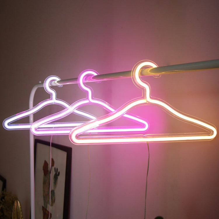 HS-20002 LED Coat Hanger Neon Light Room Decoration Lantern Holiday Light(White Light)
