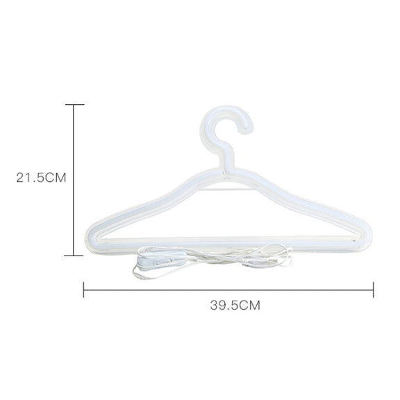 HS-20002 LED Coat Hanger Neon Light Room Decoration Lantern Holiday Light(White Light)