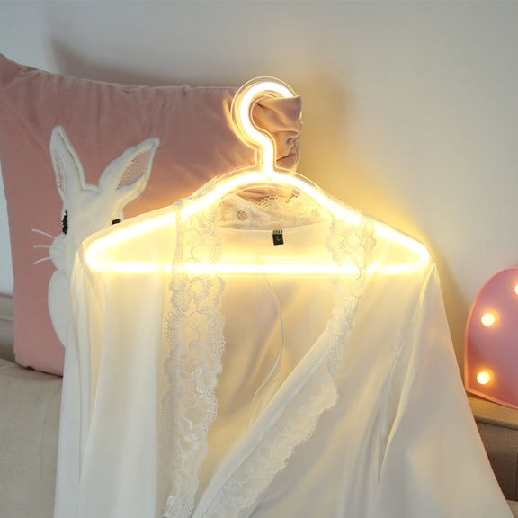 HS-20002 LED Coat Hanger Neon Light Room Decoration Lantern Holiday Light(White Light)