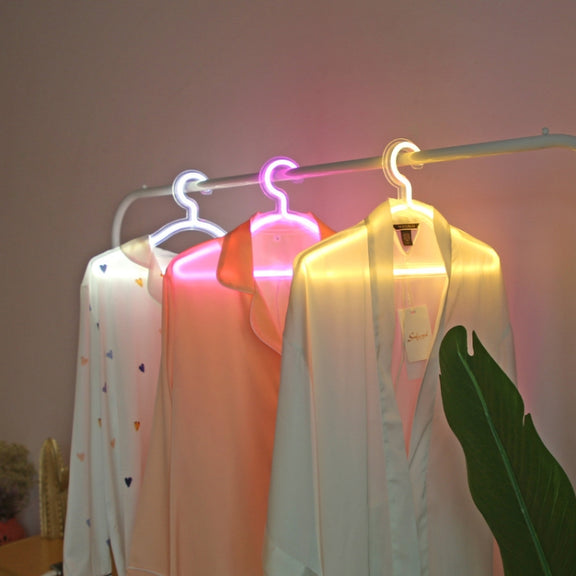 HS-20002 LED Coat Hanger Neon Light Room Decoration Lantern Holiday Light(White Light)