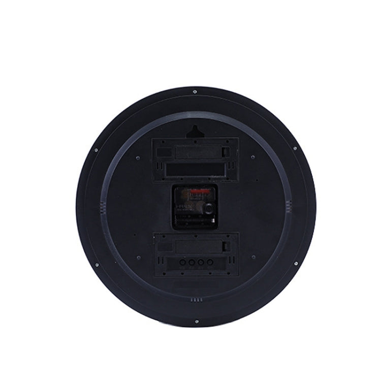 13 Inch Dual-screen LED Display Wall Clock Living Room Temperature And Humidity Calendar Multi-function Clock(Black)