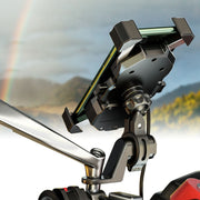 Kewig Motorcycle Outdoor Riding Four-Claw Fixed Mobile Phone Bracket QC3.0 Fast Charging Water-resistant Holder(M11-B)