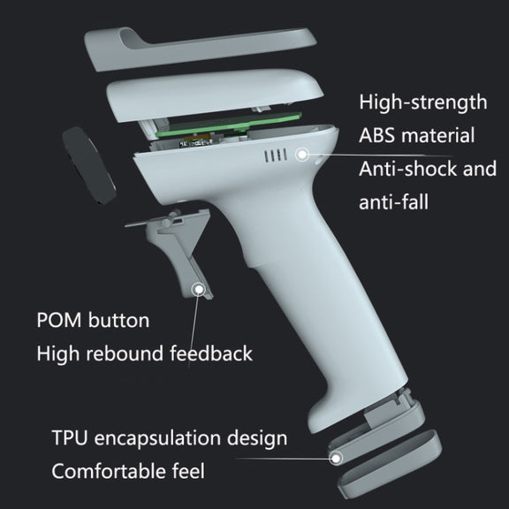 Deli 14881S Handheld Scanner Supermarket Express Single Wireless Scanner(White)