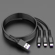 2 PCS ZZ034 USB To 8 Pin + USB-C / Type-C + Micro USB 3 In 1 Fast Charging Cable, Style: 5A Super Fast-Black - Multifunction Cable by PMC TechLife | Online Shopping South Africa | PMC TechLife | Buy Now Pay Later Mobicred