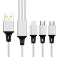 2 PCS ZZ034 USB To 8 Pin + USB-C / Type-C + Micro USB 3 In 1 Fast Charging Cable, Style: Mini-Silver - free shipping - PMC TechLife - Order now!