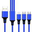 2 PCS ZZ034 USB To 8 Pin + USB-C / Type-C + Micro USB 3 In 1 Fast Charging Cable, Style: Mini-Blue - Multifunction Cable by PMC TechLife | Online Shopping South Africa | PMC TechLife | Buy Now Pay Later Mobicred