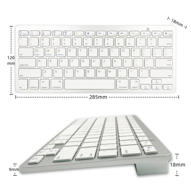 X5 Bluetooth 3.0 Wireless 78 Keys Foreign Language Small Language Keyboard(English)