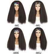 Turban Headband Corn Beard Long Hair Wig Headgear, Color Classification: 4 # XG
