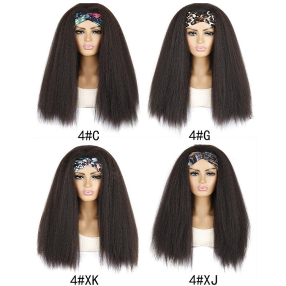Turban Headband Corn Beard Long Hair Wig Headgear, Color Classification: 4 # XG