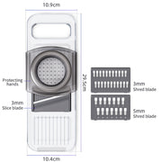 Multi-Function Slicker Kitchen Gadget Potato Slice Grater, Colour: Three Knives Gray