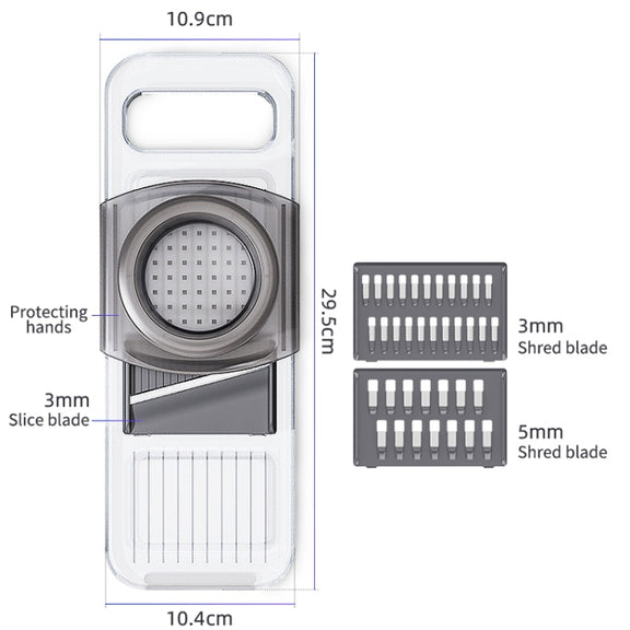 Multi-Function Slicker Kitchen Gadget Potato Slice Grater, Colour: Three Knives Gray