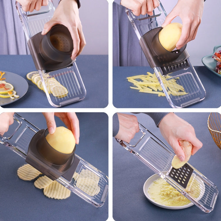 Multi-Function Slicker Kitchen Gadget Potato Slice Grater, Colour: Six Knives Gray