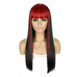 Color Bleaching And Dyeing Double Sideburns With Bangs Long Straight Hip-Hop Wig(Red Bleaching Black) - free shipping - PMC TechLife - Order now!