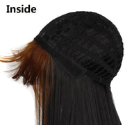 Color Bleaching And Dyeing Double Sideburns With Bangs Long Straight Hip-Hop Wig(Violet Bleaching Black)